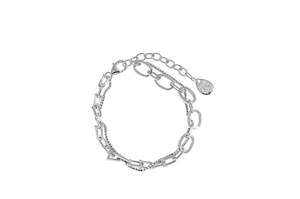 925 Sterling Silver Layered Chain Bracelet