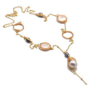 Baroque: Handmade Natural Freshwater Baroque Pearl Long Necklace