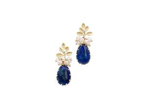 Baroque: Natural Freshwater Baroque Pearl Lapis Lazuli Drop Earrings