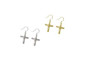 Earrings: 925 Sterling Silver Cross Earrings