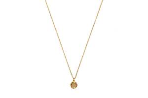 Necklaces: 18K Gold Plated Sparkle Disc Necklace