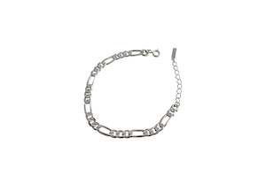 Bracelet: White Gold Plated 925 Sterling Silver Chain Bracelet
