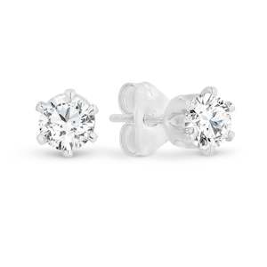 cubic zirconia: STG 4MM WHITECZ STUD Earrings