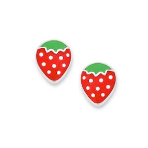 STG ENAMEL STRAWBERRY EARRINGS