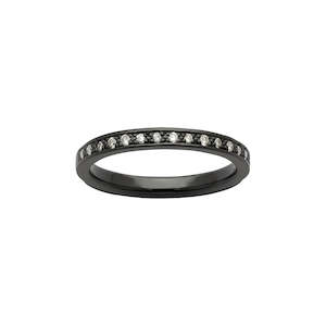 Wedding Rings: Black Zirconium Multi-stone Diamond Ring