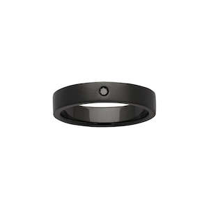 Wedding Rings: Black Zirconium Diamond Ring / Band
