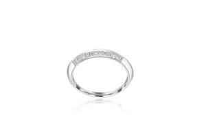 Wedding Rings: 9k White Gold Knife Edge Diamond Ring