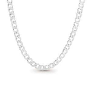Necklaces: STG SILVER DIAMOND CUT CURB CHAIN  50CM