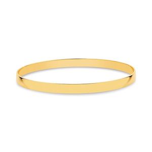 Bracelets: 9K YELLOW GOLD HALF ROUND GOLF 5MM BANGLE 65CM