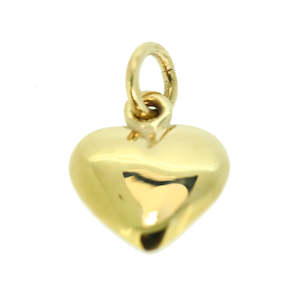 Charms: 9ct Heart Charm small puff