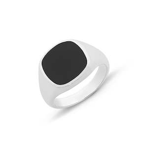 Mens Jewellery: STG SILVER ONYX GENTS RING
