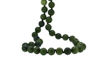 Aotearoa Features Pounamu: NZ Greenstone 8mm beads necklace with ss clasp
