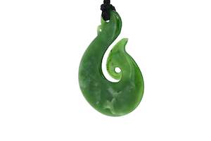 Aotearoa Features Pounamu: NZ Greenstone hook carved in Aotearoa