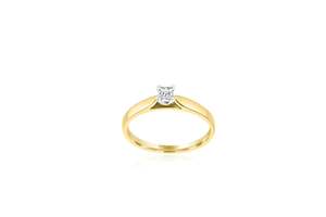 Engagement Wedding Diamond Rings: 18k Yellow Gold Princess cut Solitaire Diamond ring