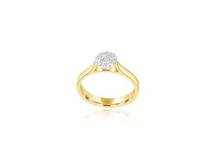Engagement Wedding Diamond Rings: 9k Yellow Gold Cluster Diamond Ring