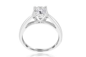 Engagement Wedding Diamond Rings: 14ct White Gold Solitaire Diamond Ring