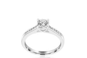 Engagement Wedding Diamond Rings: 18k White Gold Solitaire Diamond Ring