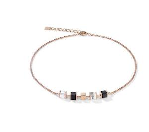 COEUR DE LION NATURAL SELECTION- NECKLACE , ST/ST ROSE GOLD PLATED / ONYX/ HOWLI&hellip;