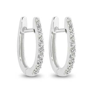 Diamond Earrings: 9K WHITE GOLD DIAMOND EARRINGS
