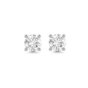 Diamond Earrings: 18K WHITE GOLD DIAMOND EARRINGS (STUDS) TDW 0.50CT