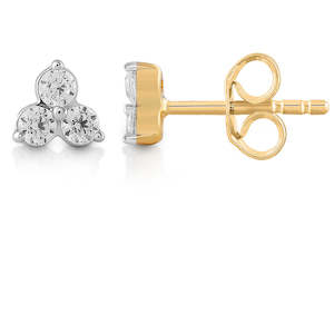 9K YELLOW GOLD DIAMOND EARRINGS (STUDS IN FASHION)