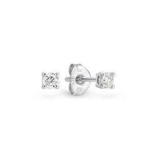 Diamond Earrings: 9K White Gold Claw Set Diamond Earrings / StudS TDW 0.20 GH I1
