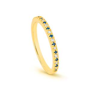 9K YG SAPPHIRE DIAMOND RING