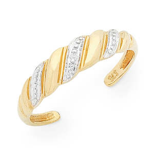 9K YELLOW GOLD DIAMOND RING (TOE RING)