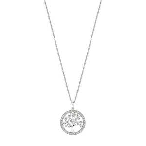 Coloured Gems Pendants: STG SILVER WHITE CZ TREE OF LIFE PENDANT WITH CHAIN