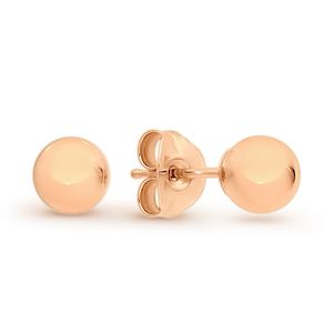 Plain Gold Earrings: 9K Rose Gold 5MM BALL STUD EARRINGS