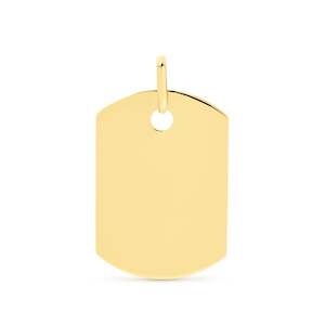 Plain Gold Pendants: 9CT Y/G SMALL DOG TAG PENDANT (NO CHAIN INCLUDED)