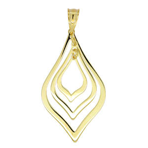Plain Gold Pendants: 9k yellow gold & Sterling Silver Bonded Pendant