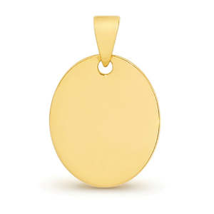 Plain Gold Pendants: 9K Yellow gold DISC ENGRAVABLE PENDANT (WITHOUT CHAIN)