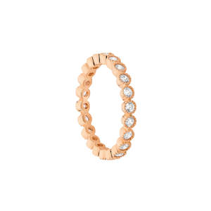 Silver Rings: Ellani Stg Silver white CZ crown set eternity ring with rose gold plated