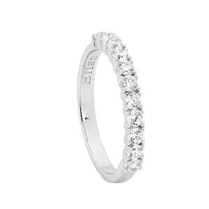 Silver Rings: ELLANI STG SILVER 11X WH CZ RING (MATCHING RING TO R468)
