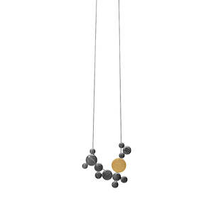 Dansk Smykkekunst: Dansk Vanity Dynamic Necklace Hematite & Gold Colour Ion Plt, 70cm Adjustable