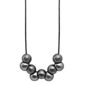 Dansk Smykkekunst: Dansk Burst Hematite Colour Ion Plated Necklace 40cm