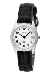 Olympic Ladies Watches: OLYMPIC LADIES WATCH DATE 12 FIGURE BLACK STRAP
