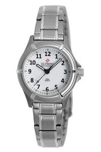 Olympic Ladies Watches: Olympic Ladies Watch Steel White 12 Fig B/let 100m Swiss Movt