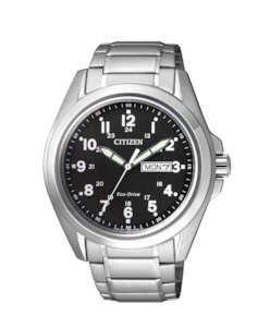 CITIZEN GENTS ECO-DRIVE BRLT SSWP WR100M