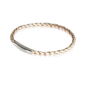 Evolve Bracelets & Bangles Pearl SINGLE Twist Leather Bracelet 19CM LKBEL-PL19-1