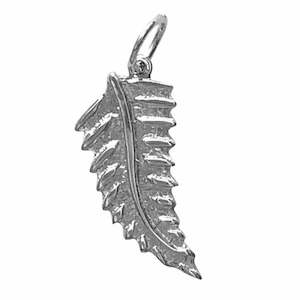 Traditional Silver Charm Fern leaf plain
