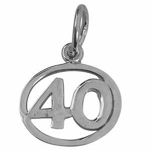 Traditional Charms Silver 1: Traditional Silver Charm Number 40_in circle