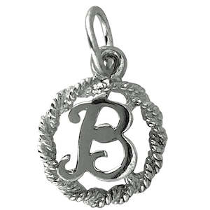 Traditional Silver Charm Initial B