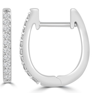 Earrings: 9K WG DIAMOND HUGGIE EARRINGS