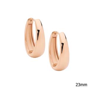 STAINLESS STEEL 23MM HOOP EARRINGS, ROSE GOLD IP PLATED
