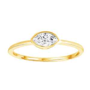 Coloured Gems Rings: 9K YG MARQUISE LGD SOLITAIR RING
