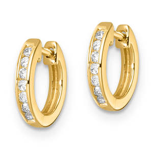 Coloured Gems Earrings: 9K YG ROUND LGD HUGGIES