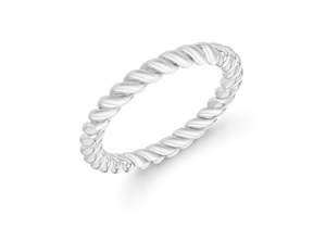 Silver Rings: STG RHODIUMED TWIST BAND