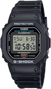 G Shock Watches: CASIO G-SHOCK 1ST MODEL LED, S/WATCH, ALARM, 200M BLACK RESIN BAND
